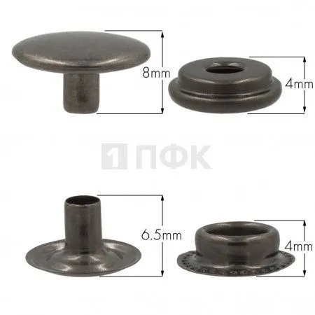 Кнопка для одежды 15мм №61 нерж цв никель тем (уп 720шт) NEW STAR
