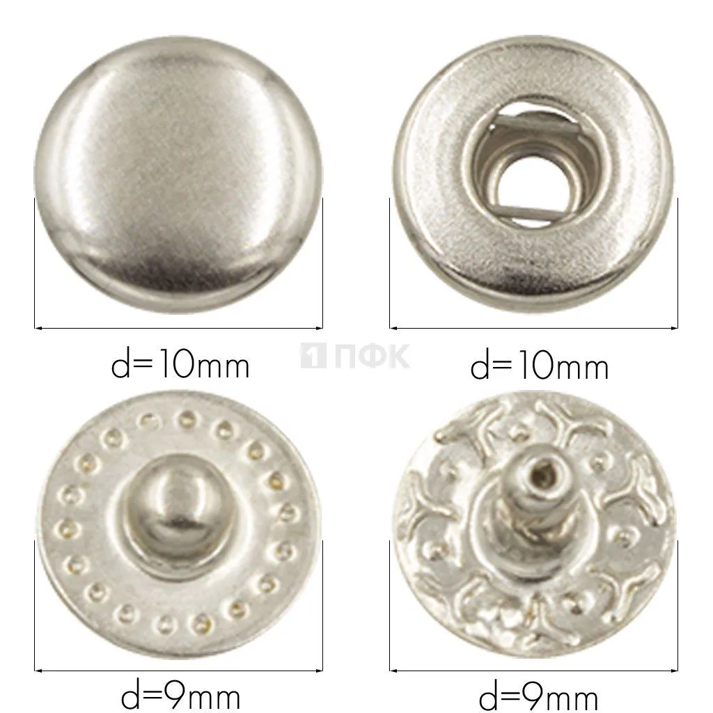 Кнопка для одежды 10мм Альфа нерж цв никель (уп 1440шт) NEW STAR