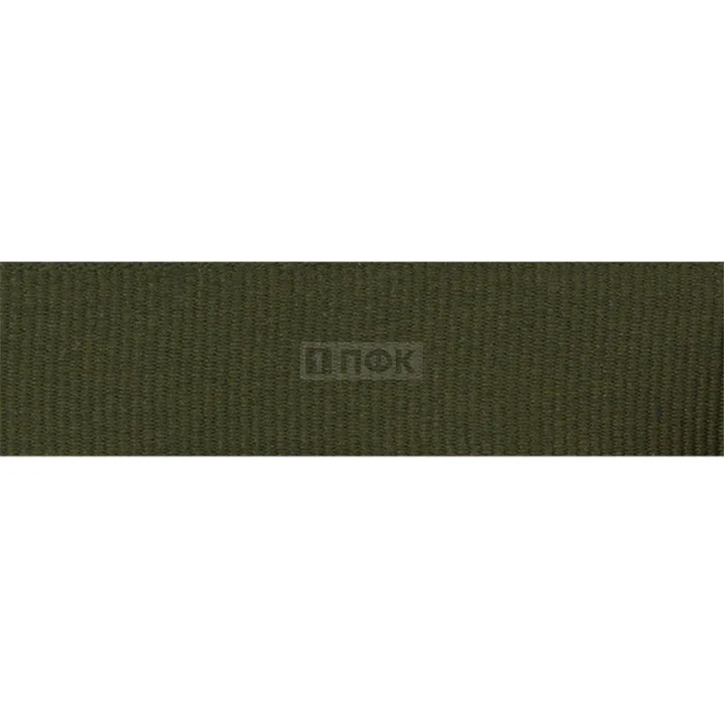 Лента репсовая (тесьма вешалочная) 15мм цв оливковый (уп 50м/1500м)