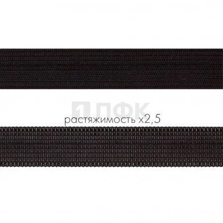 Резинка вязанная 15мм 5.55 гр/м цв черный (рул 40м/уп 800м) Резинка вязанная 15мм 5.55 гр/м цв черный (рул 40м/уп 800м)