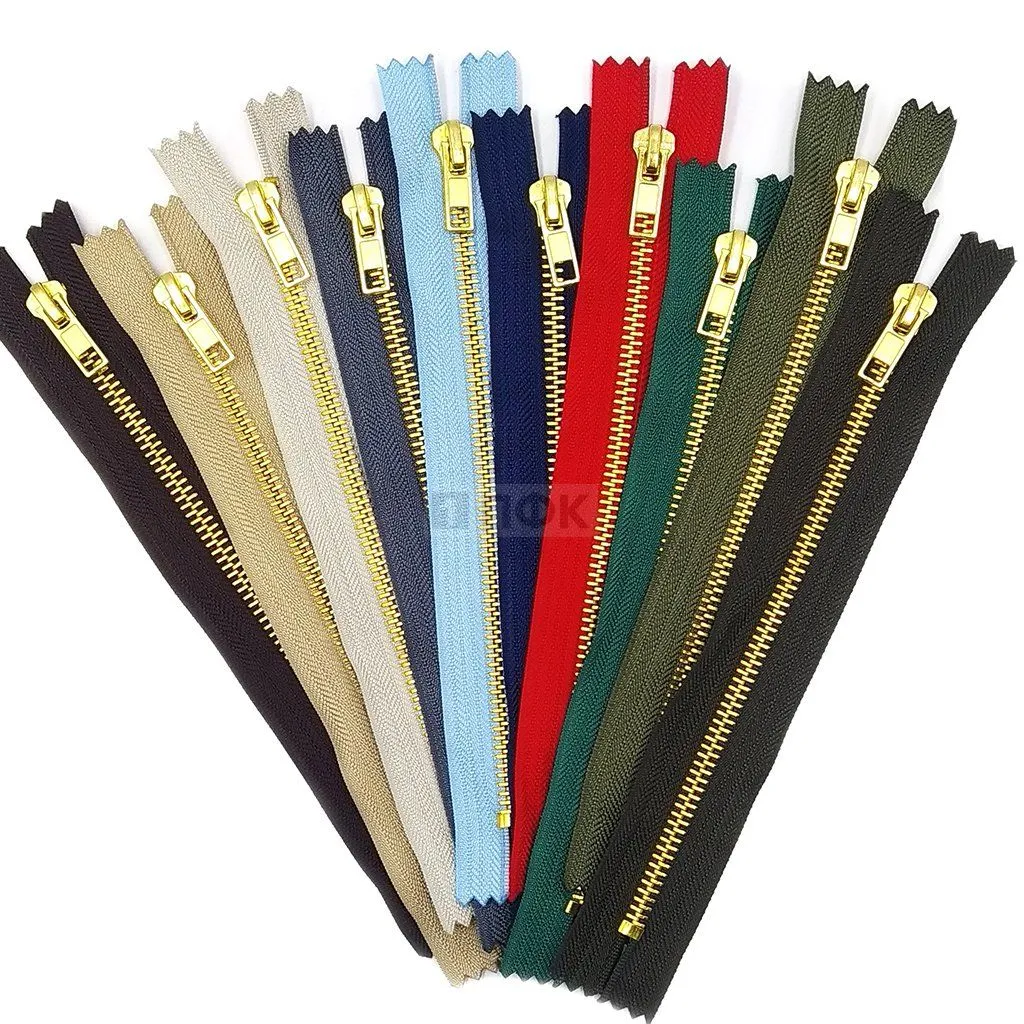 Молния металлическая джинсовая тип 5 18см н/р цв 292 зв латунь (уп 100шт) — ПФКР Молния металлическая джинсовая тип 5 18см н/р цв 292 зв латунь (уп 100шт)