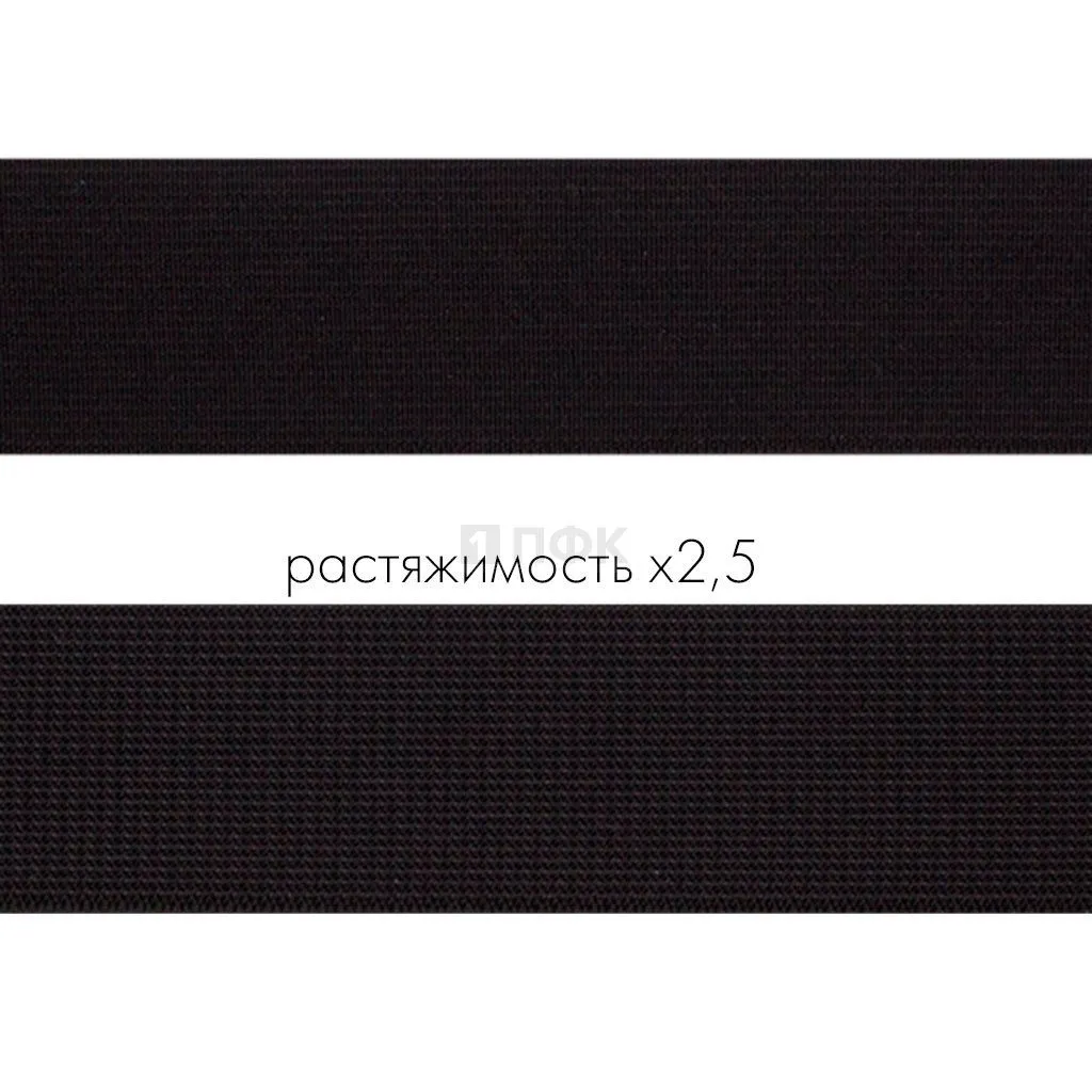 Резинка тканая 35мм 24 гр/м цв черный (уп 40м/360м)