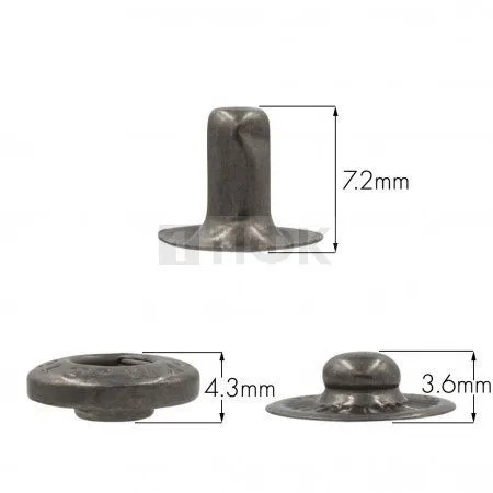 3 Части кнопки для одежды 12,5мм Альфа сталь цв никель тем (уп 1440шт) STORM 3 Части кнопки для одежды 12,5мм Альфа сталь цв никель тем (уп 1440шт) STORM