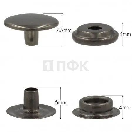 Кнопка для одежды 15мм №61 сталь цв никель тем (уп 720шт) STRONG