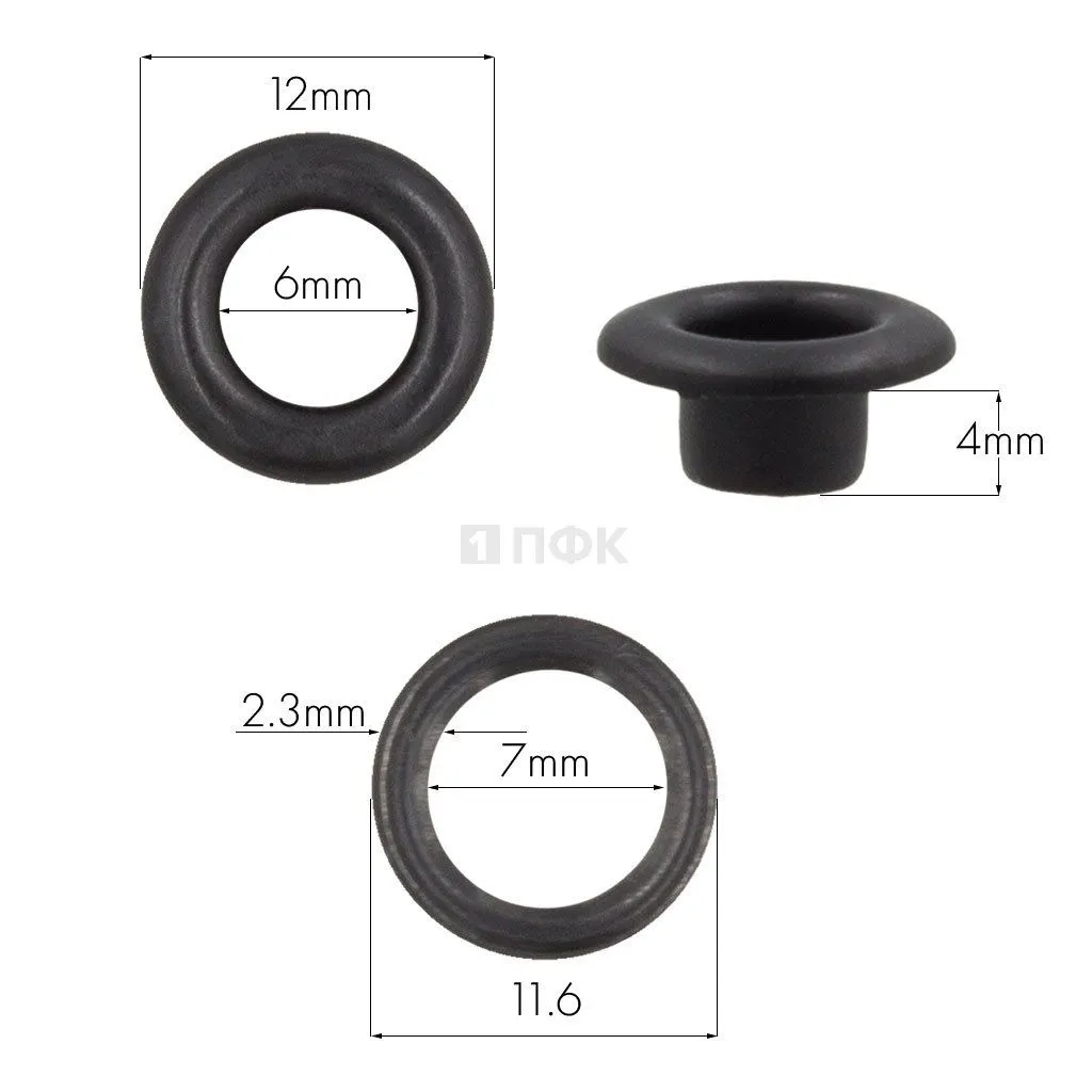 Люверсы №4 6мм латунь цв оксид (уп 5000шт) 