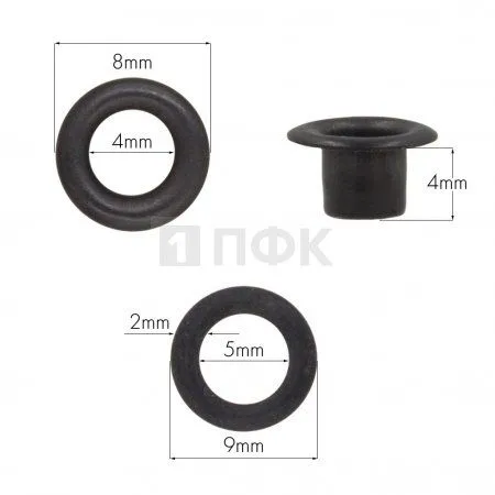 люверсы №2 4мм латунь цв оксид (уп 5000шт)