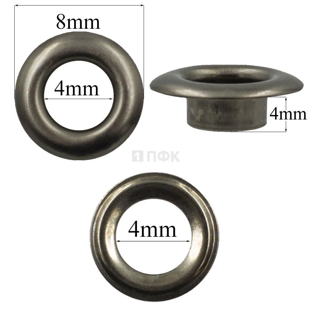 Люверсы №2 4мм нерж цв никель тем (уп 5000шт) — ПФКР Люверсы №2 4мм нерж цв никель тем (уп 5000шт)