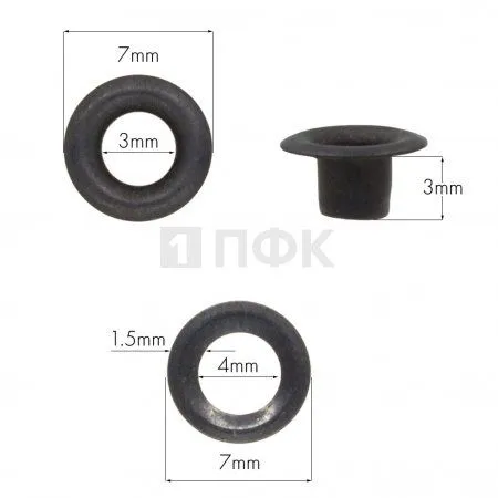 Люверсы №17 3мм сталь цв оксид (уп 5000шт)