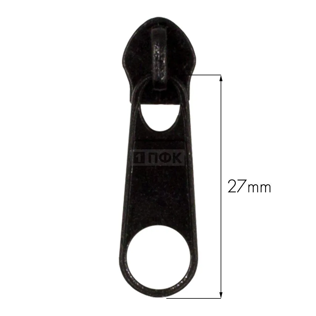 Бегунок для спиральной (витой) молнии тип 5 галант цв 322 черный (уп 1000шт/10000шт)1,5гр ЭКОНОМ