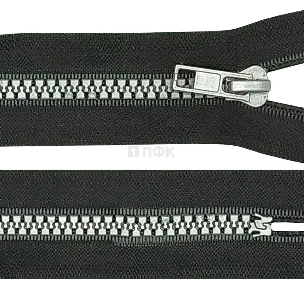 Молния тракторная тип 5 16см н/р цв 322 ус.зв. серый зуб груша (уп 100шт)