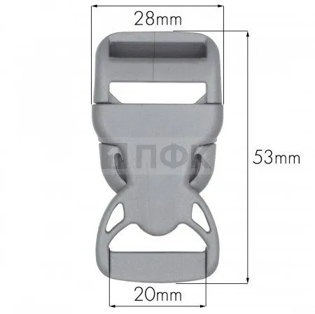 Фастекс НФ-20 (защелка-трезубец) ПА 20мм цв серебро (уп 1000шт)