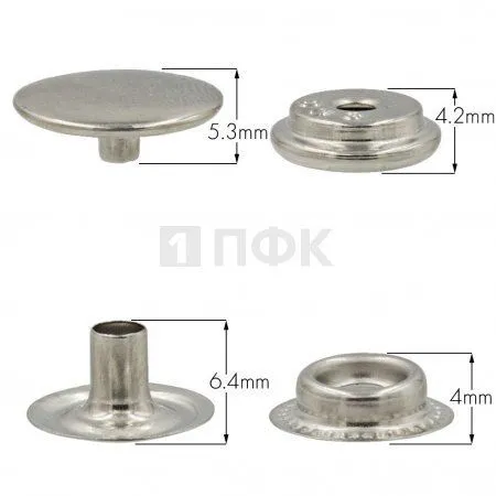 Кнопка для одежды 15мм №61 нерж цв никель (уп 720шт) DNG