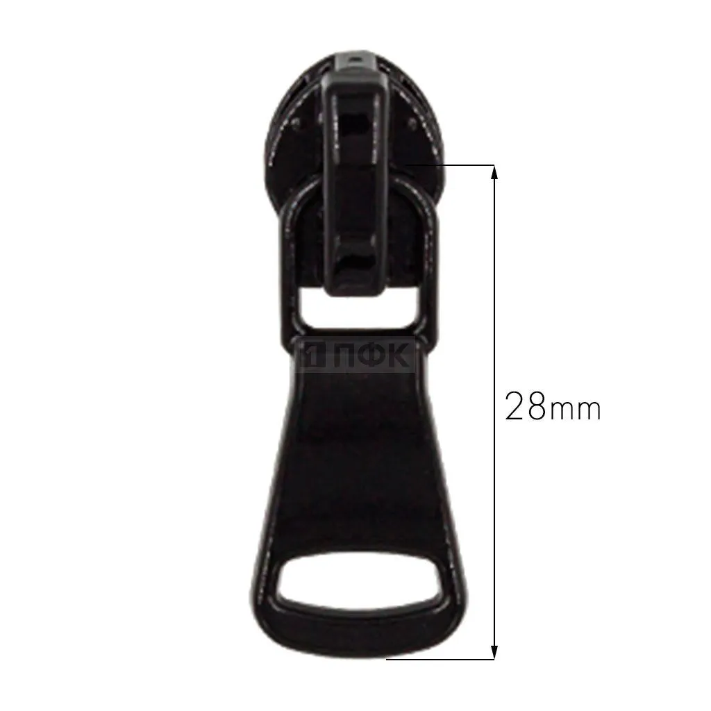 Бегунок для спиральной (витой) молнии тип 7 автомат арт.C8 цв черный лакир. (уп 500шт/5000шт)