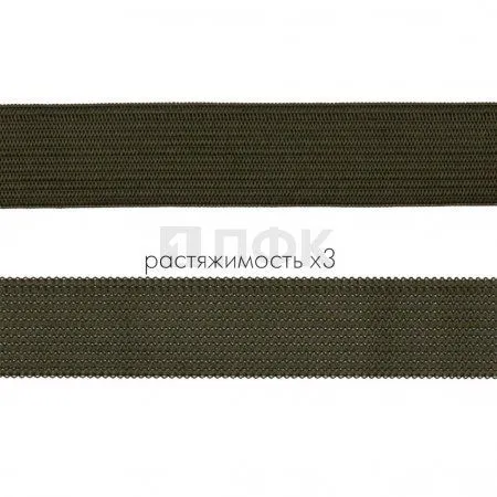 Резинка вязанная 20мм 7.4 гр/м цв хаки (рул 40м/уп 600м) Резинка вязанная 20мм 7.4 гр/м цв хаки (рул 40м/уп 600м)