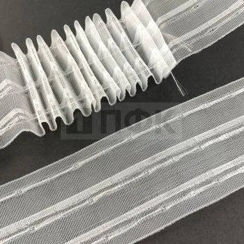 Шторная тесьма 60мм №060 BUZGULU MISINE цв прозрачный (рул 50м)