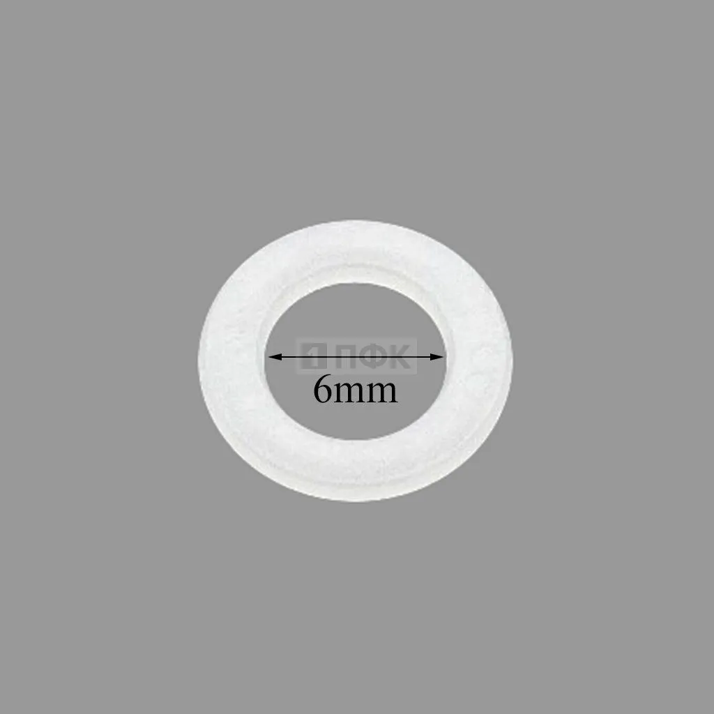 Кольцо под блочку №4 6мм пластик цв белый (уп 5000шт) 