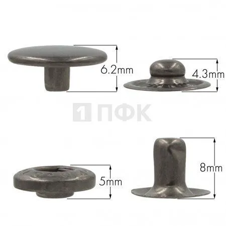 Кнопка для одежды 15мм Альфа нерж цв никель тем(уп 720шт) STORM Кнопка для одежды 15мм Альфа нерж цв никель тем(уп 720шт) STORM