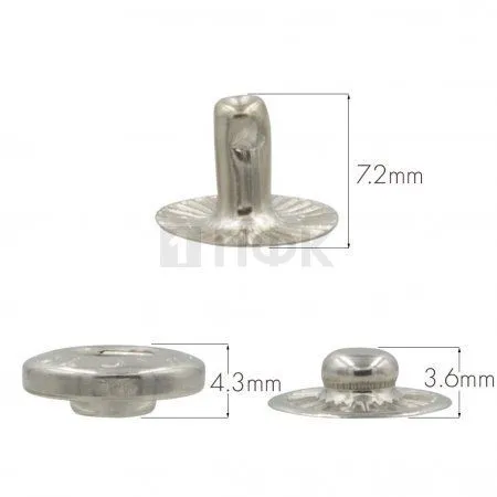 3 Части кнопки для одежды 12,5мм Альфа нерж цв никель (уп 1440шт) STORM