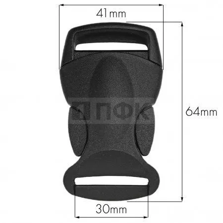 Фастекс (защелка-трезубец) арт.1306 ПП 30мм цв черный (уп 100шт/4000шт)