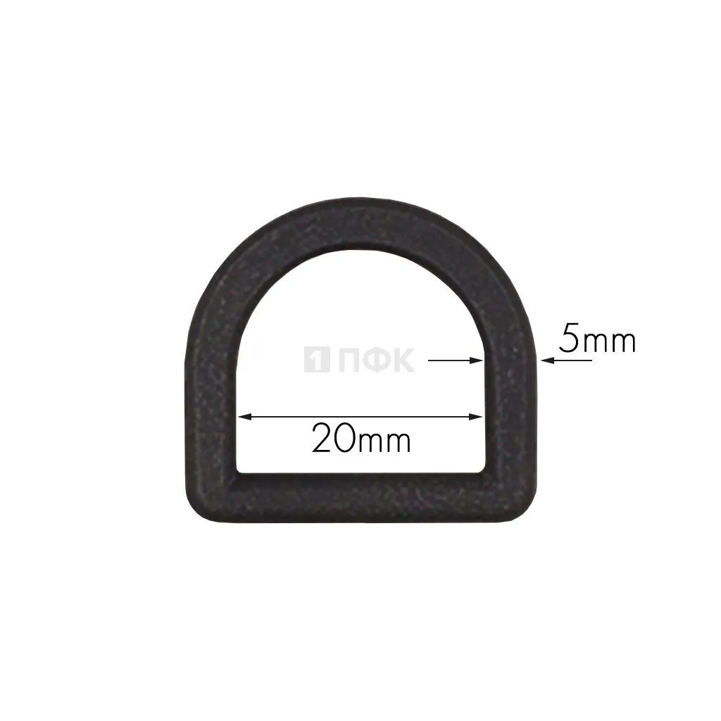 Полукольцо пластик 20мм цв чёрный (уп 100шт/10000шт) — ПФКР Полукольцо пластик 20мм цв чёрный (уп 100шт/10000шт)