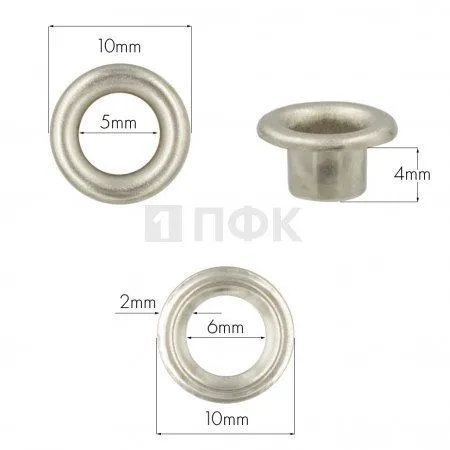 Люверсы №3 5мм сталь эконом цв никель (уп 5000шт/100000шт) Люверсы №3 5мм сталь эконом цв никель (уп 5000шт/100000шт)