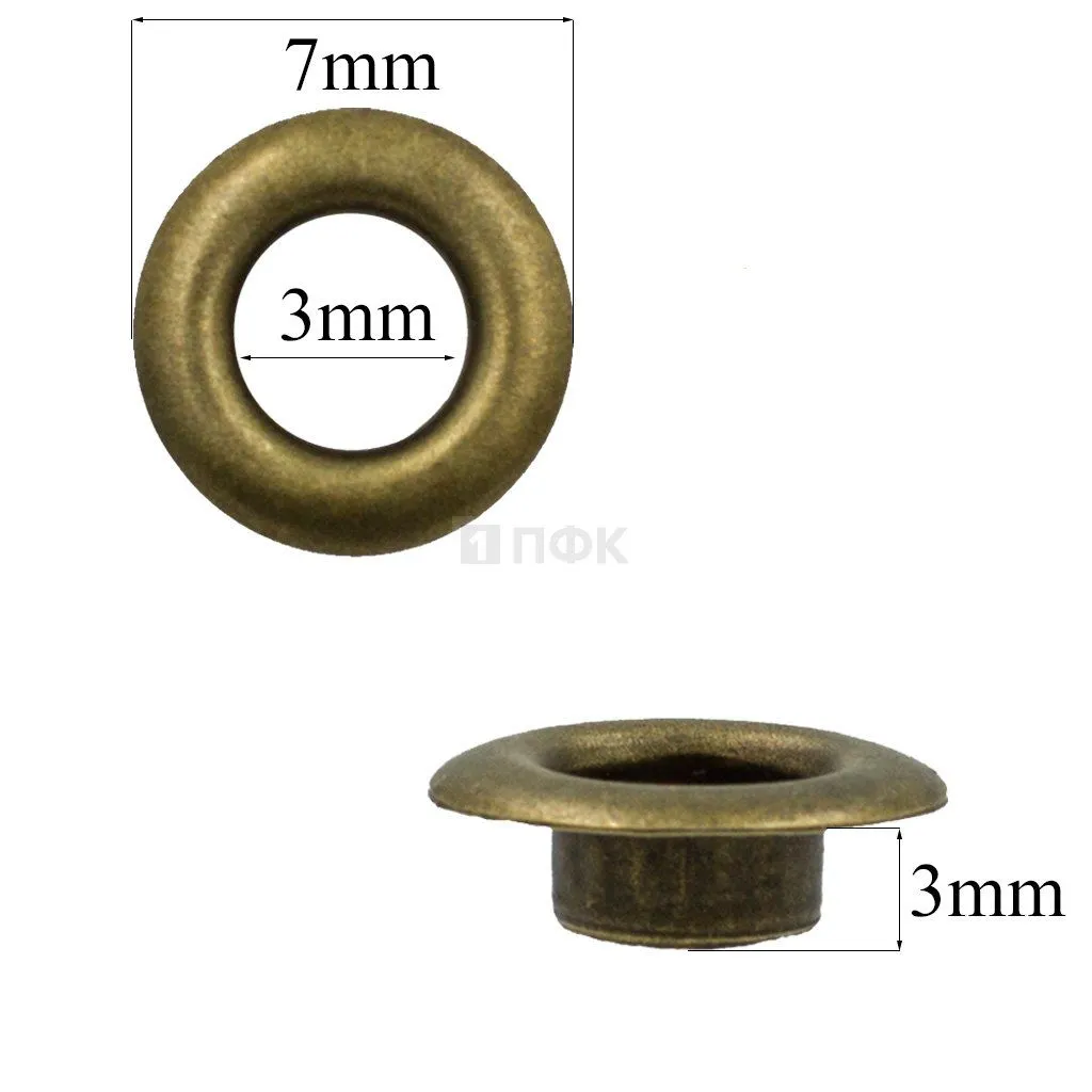 Люверсы №17 3мм латунь цв антик (уп 5000шт) — ПФКР Люверсы №17 3мм латунь цв антик (уп 5000шт)