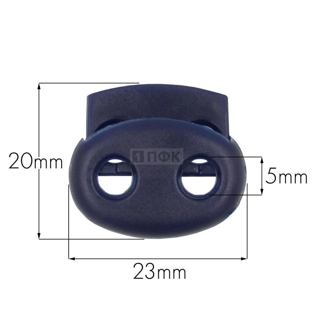 Фиксатор для шнура пластик 8982 цв синий тем (уп 500шт)