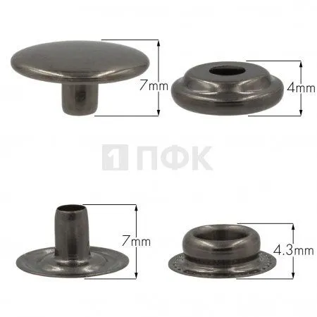 Кнопка для одежды 15мм №61 сталь цв никель тем (уп 720шт) NEW STAR