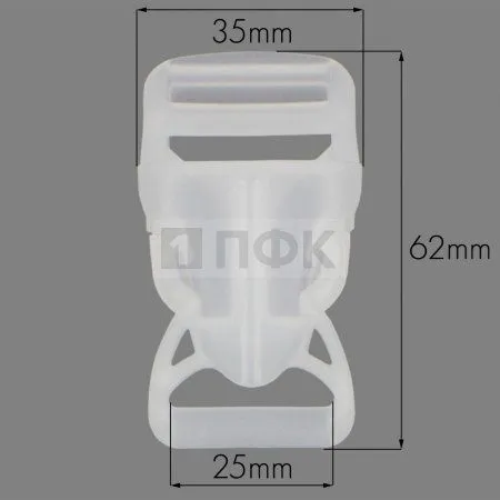 Фастекс НФ-25 (защелка-трезубец) ПП 25мм цв прозрачный (уп 1000шт)