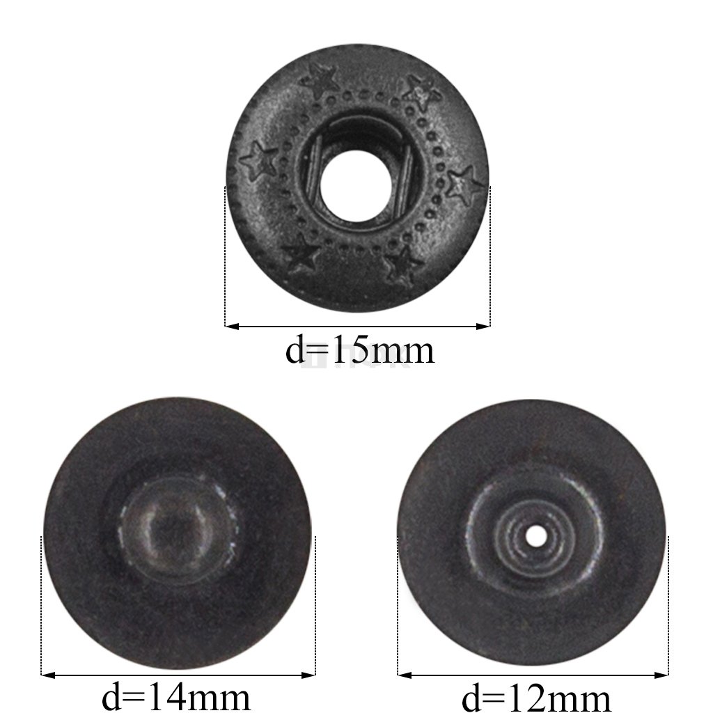 3 Части кнопки для одежды 15мм Альфа латунь цв оксид (уп 720шт)