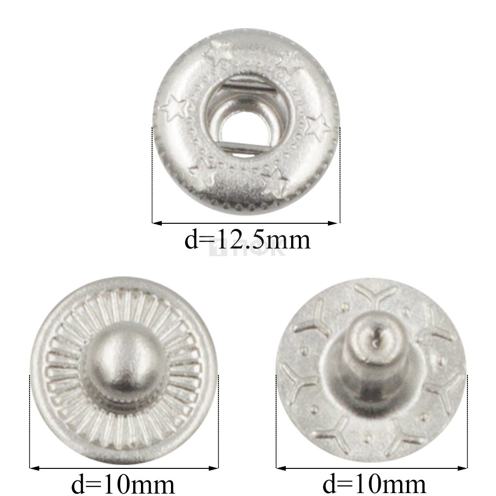 3 Части кнопки для одежды 12,5мм Альфа латунь цв никель (уп 1440шт)